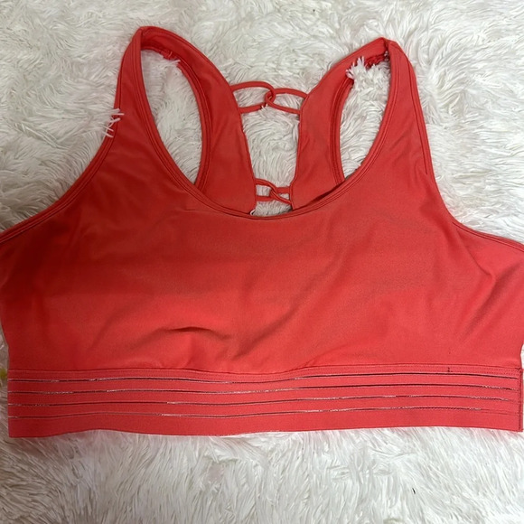 Avia Sports Bra Color is Melon - Picture 1 of 9